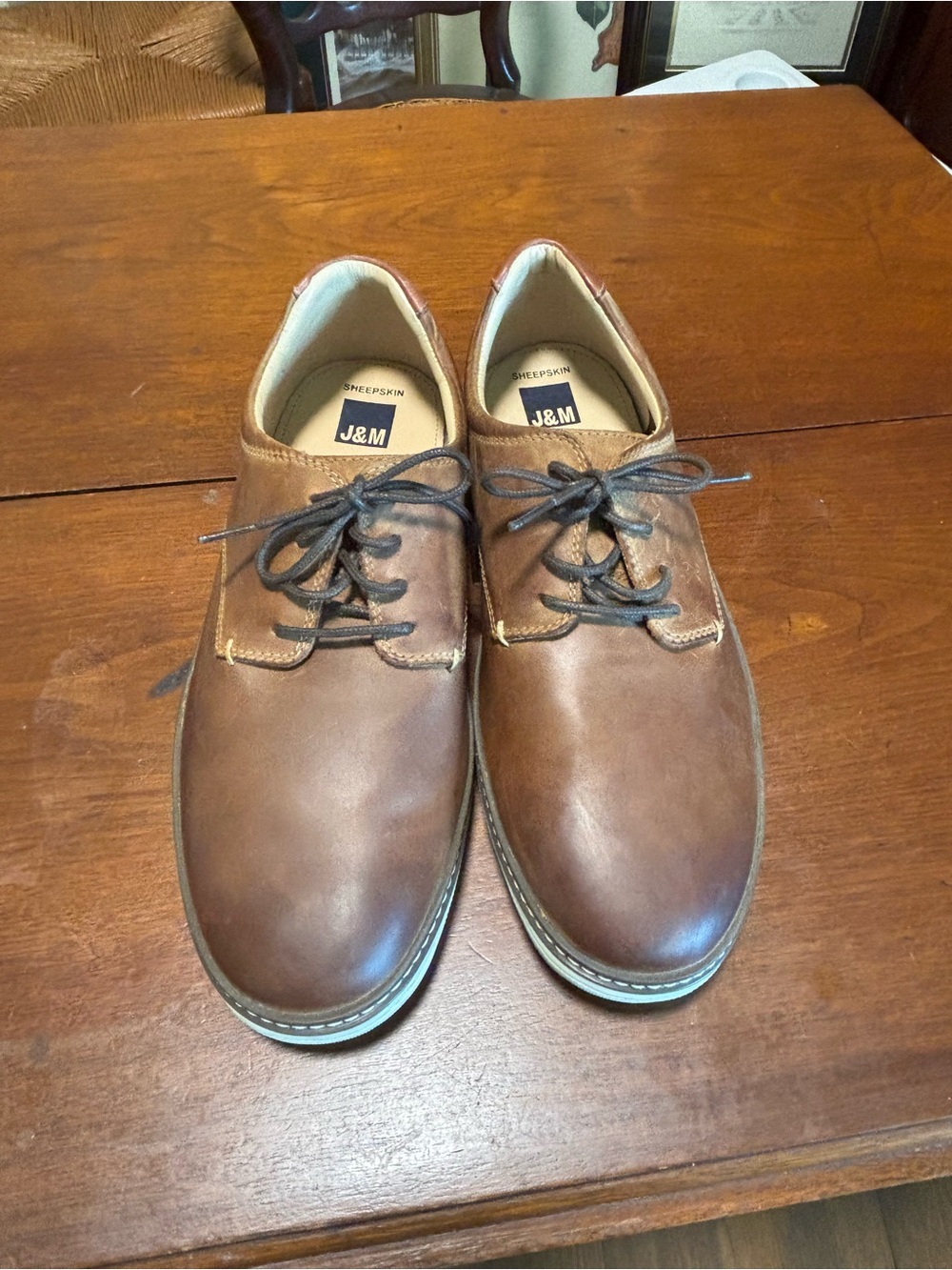 Johnston&Murphy  McGuffey Casual Plain Toe Sneakers  Sheep Skin Leather Size 9W